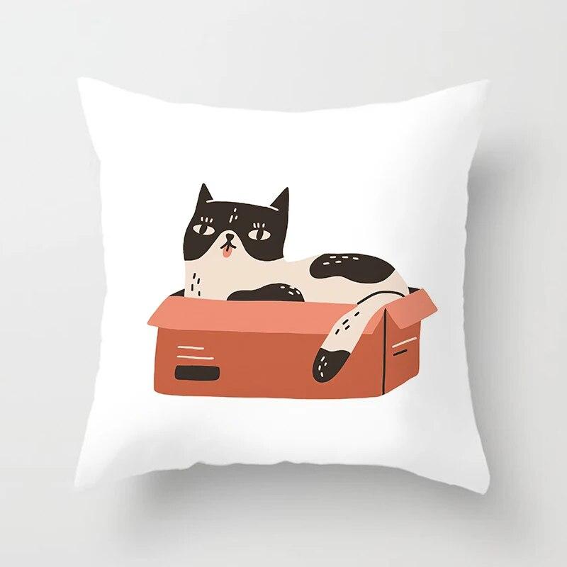 Череп кота черный домашний декор наволочка непослушный диван украшение автомобиля 45x45 см наволочка квадратный полиэстер 40x40cm 544₽
