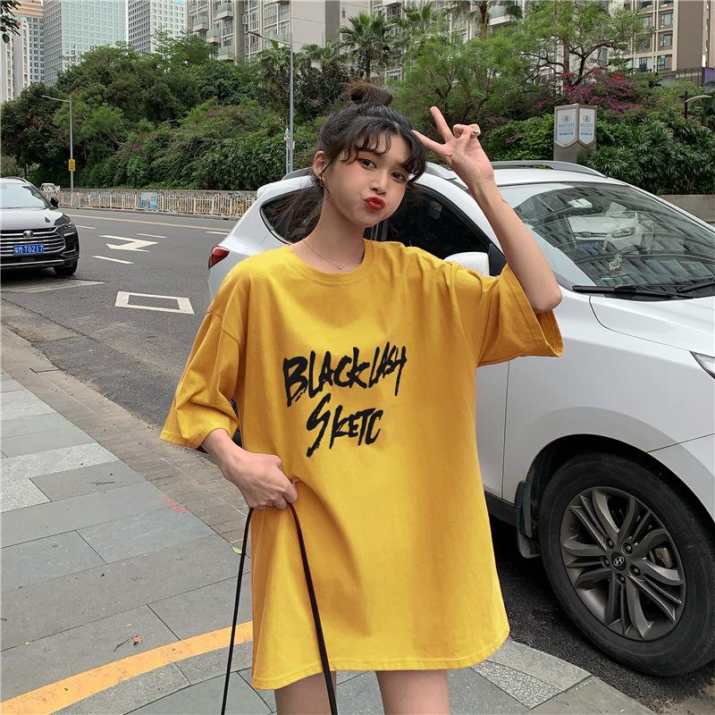 Vintage Buchstabenprint Lässiges Oversize T-Shirt Sommer koreanisch Kurzarm T-Shirts für Damen Kleidung Harajuku Studenten Y2k Oberteile Streetwear