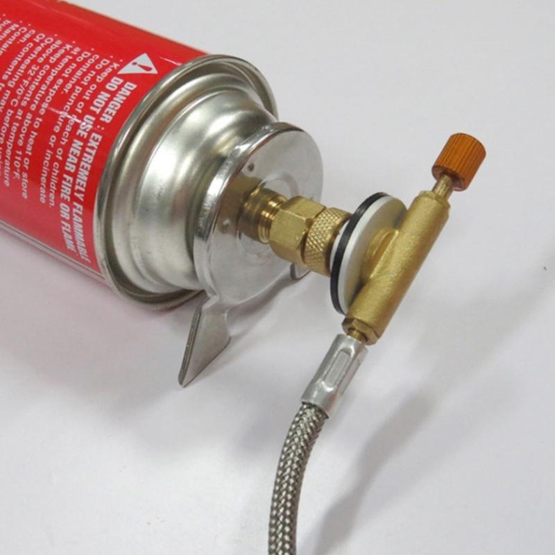 Durability Copper Stainless Steel Gas Tank Adapter Camping Mini Cookware Connector For Outdoor Campings stove Tool
