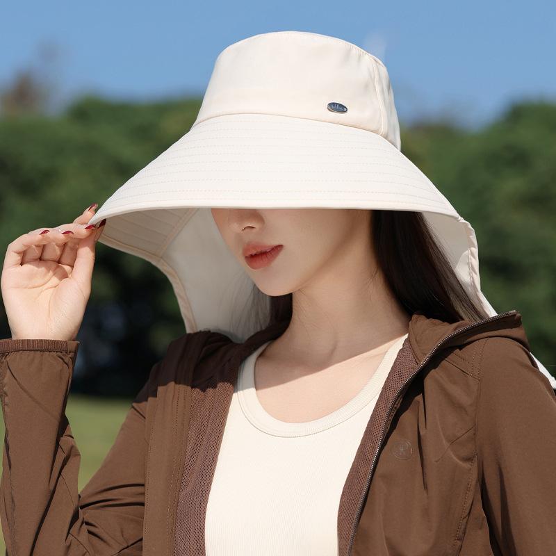 Sun Hat Women'S Ice Silk Eaves Shawl Shade Sunscreen Hat Neck Face Hat Outdoor Uv Protection Hat