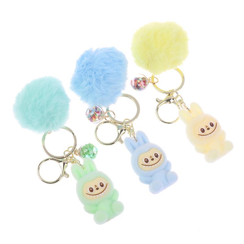 Cartoon Beflockter Schlüsselanhänger Plüschpuppenanhänger Niedliche Plüschpuppe Rucksackanhänger Spielzeug