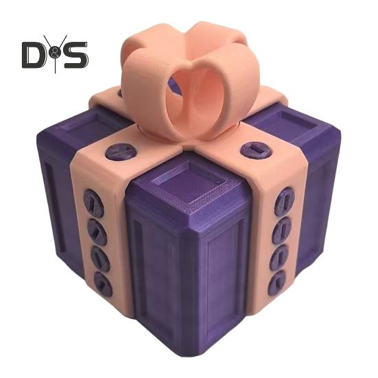 3D Printed Annoying Gift Box with Screws Colorful Square Puzzle Present Box Assembly Disassembly Toy Home Office Bookshelf Desktop Decoration Ornament