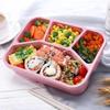 Bento Box Lunch Box Adult LunchBox Containers For Toddler Kids Adults 4 Compartments Fork Leak-Proof Microwave Dishwasher