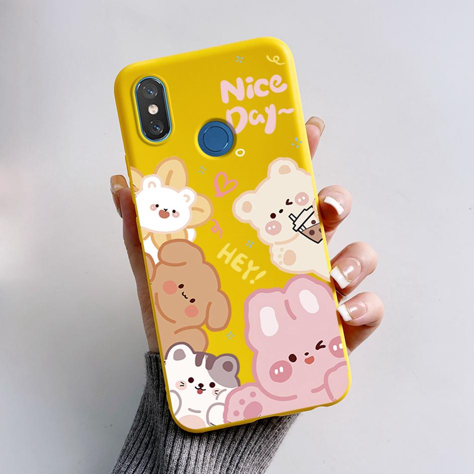 For Xiaomi Mi 8 6.21" Case Cute Bear Cartoon Cat Soft Silicone Shockproof Cover For Xiaomi Mi8 M1803E1A Bumper Phone Case Fundas