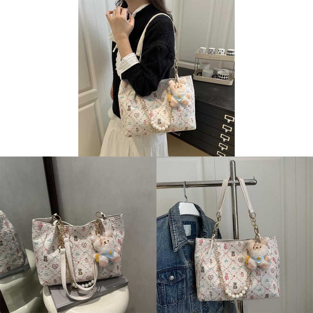 Borsa Tote Minimalista Urbana in PU con Ricamo Grande Capacità per Uso Quotidiano