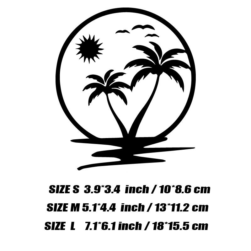 Coconut Tree Stickers,Vinyl Waterproof  Self-adhesive Decorative Car Sticker,For Cars, Trucks, Walls, Laptops, Windows,