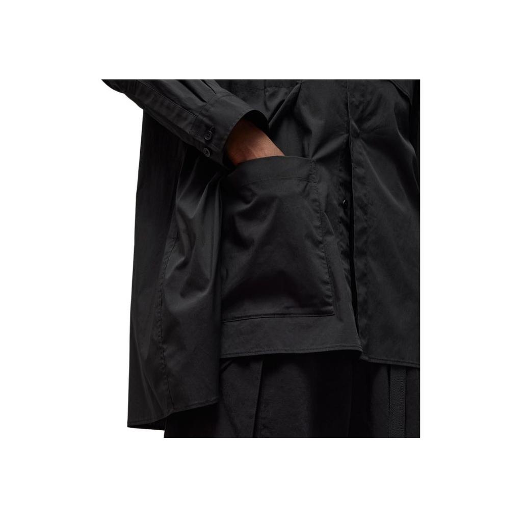 Y-3 Solid Color Single-Breasted Point Collar Long Sleeve Shirt Unisex shirts Black IR7111