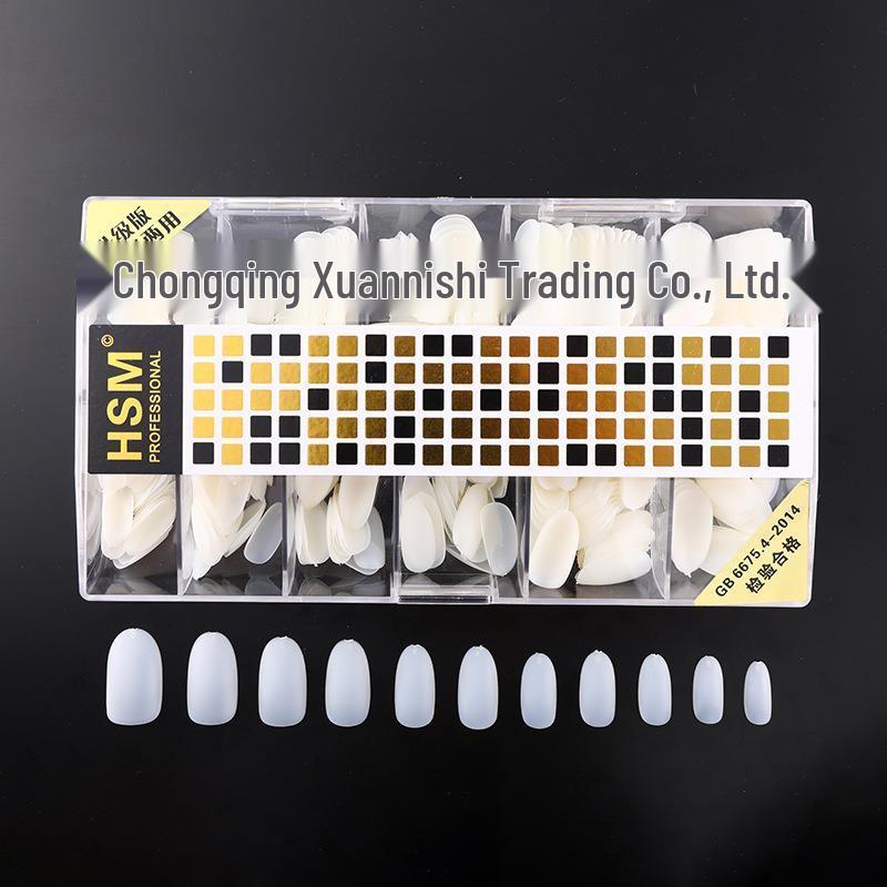 

Матовые трапециевидные натуральные длинные типсы HSM с бесплатной гравировкой, двойного назначения, полные/половинные, 500 штук в коробке