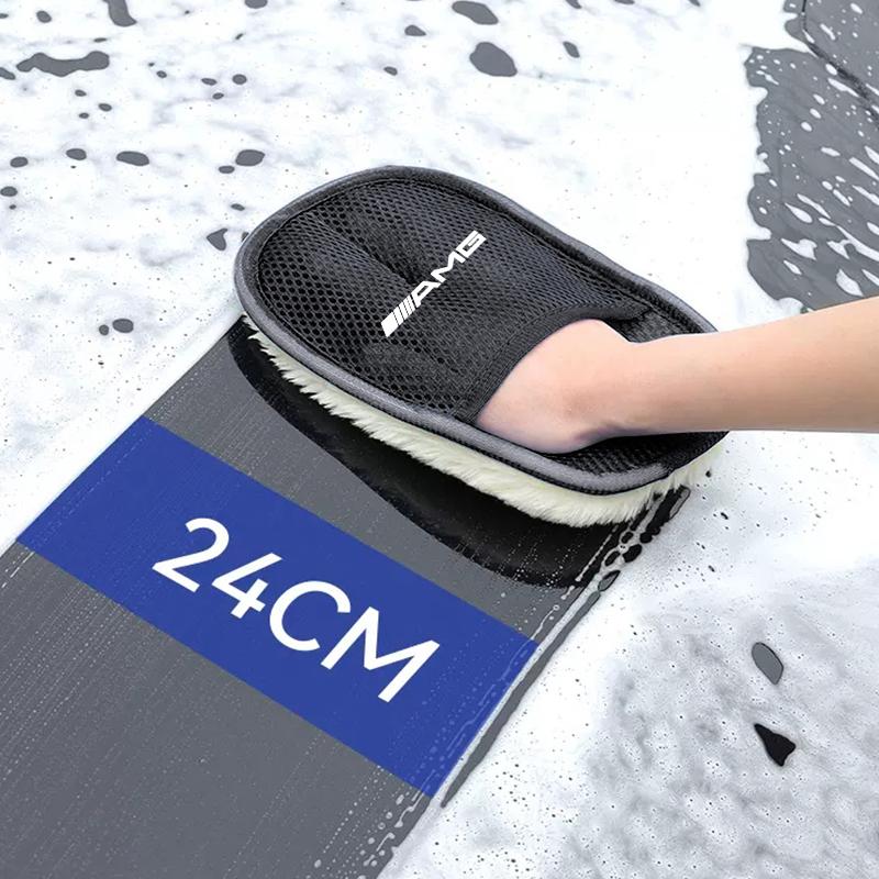 Wool Car Wash Glove Cleaning Tool Auto Accessories For Mercedes Benz AMG W203 W205 W206 W211 W220 W212 W201 GLC W222 GLK W214