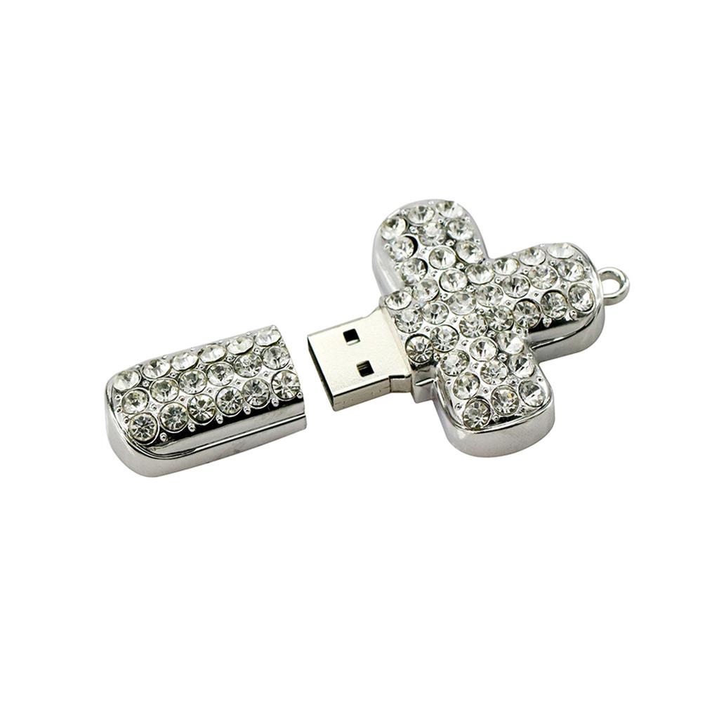 USB 3.0 High Speed External Storage USB Flash Drive 16GB 32GB Metal Pendrive 64GB 128GB 256GB Crystal Jewelry Cross Memory Stick