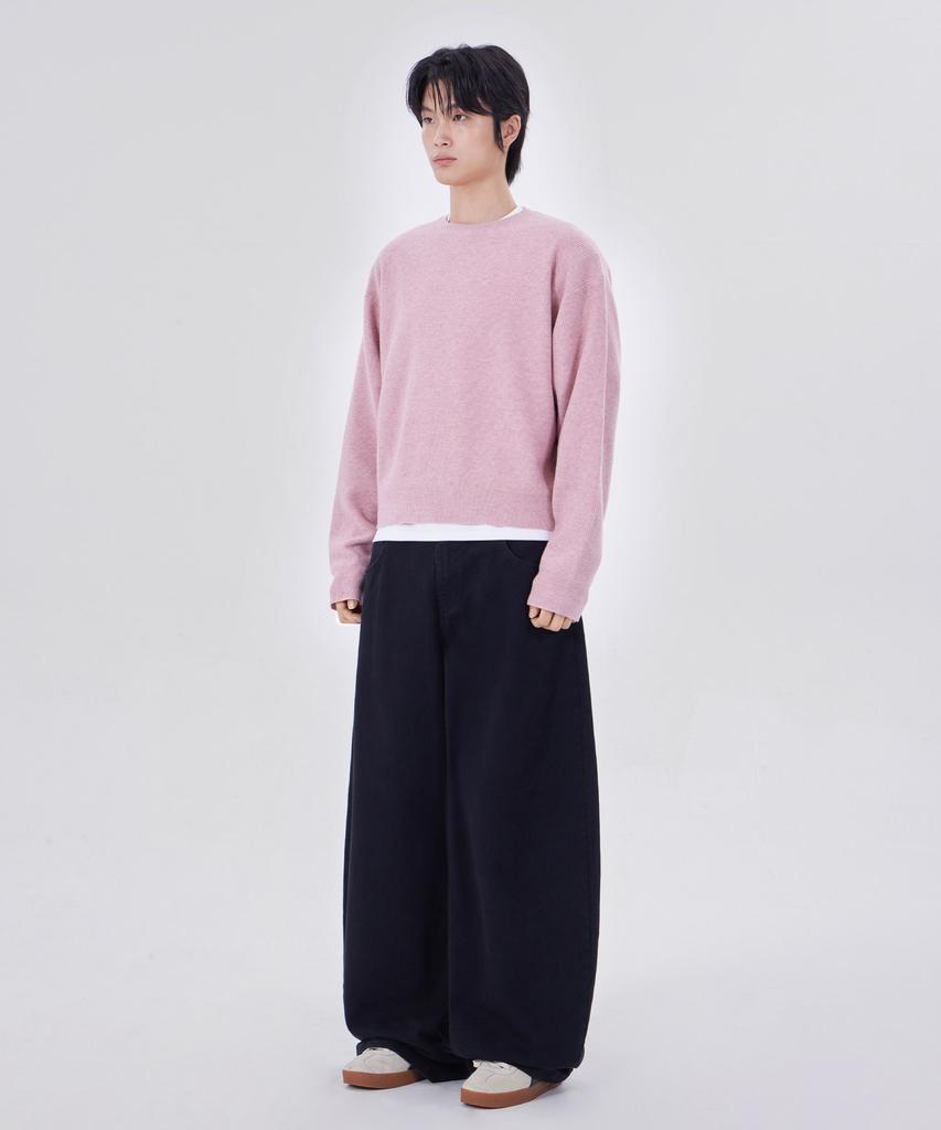 GLW Essential Round Neck Crop Knit Pink