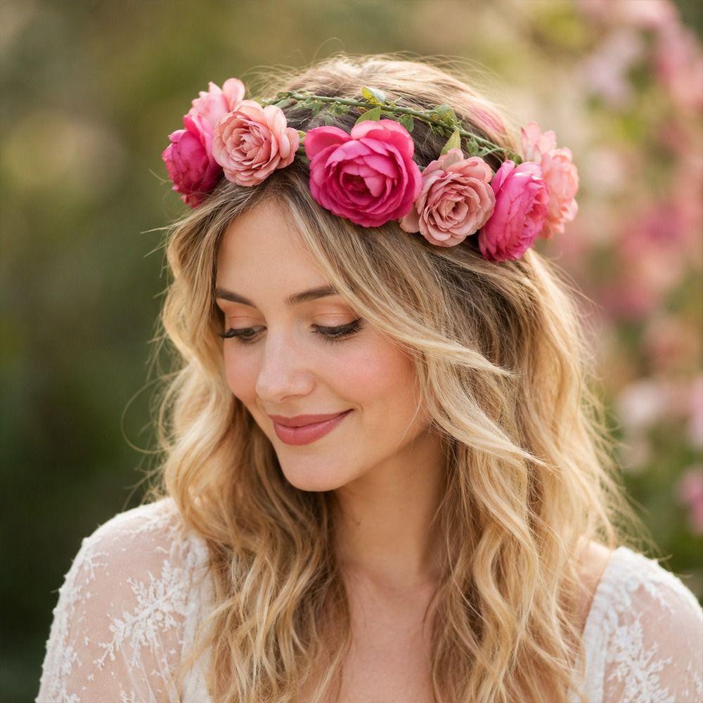 Bohemia Flower Crown Cloth Princess Wreath New Bridal Garland  Birthday Party