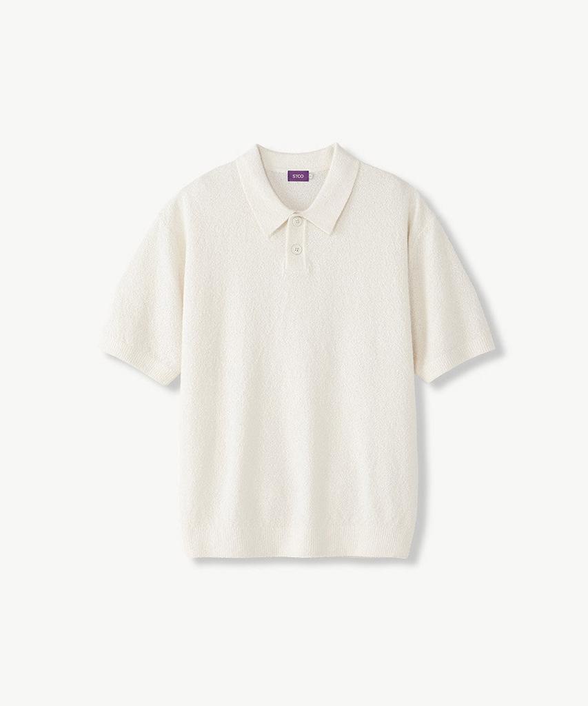 Stico Boucle Collar Knit Ivory (Oversized)_Sktvb53Osi