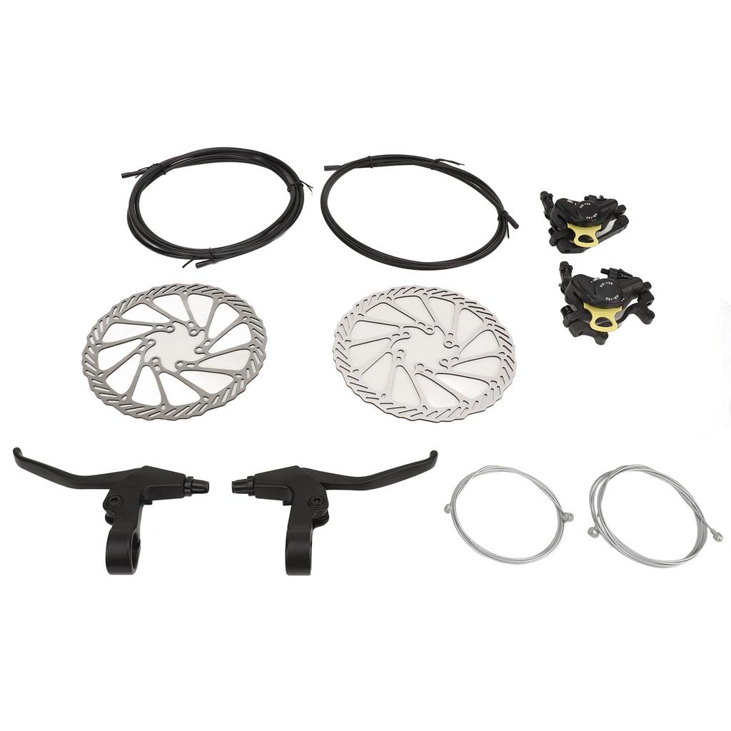 Fahrrad-Scheibenbremsen-Set mit Bremshebelrotor, vorne und hinten, Bremssattel, Aluminiumlegierung, starke Bremskraft
