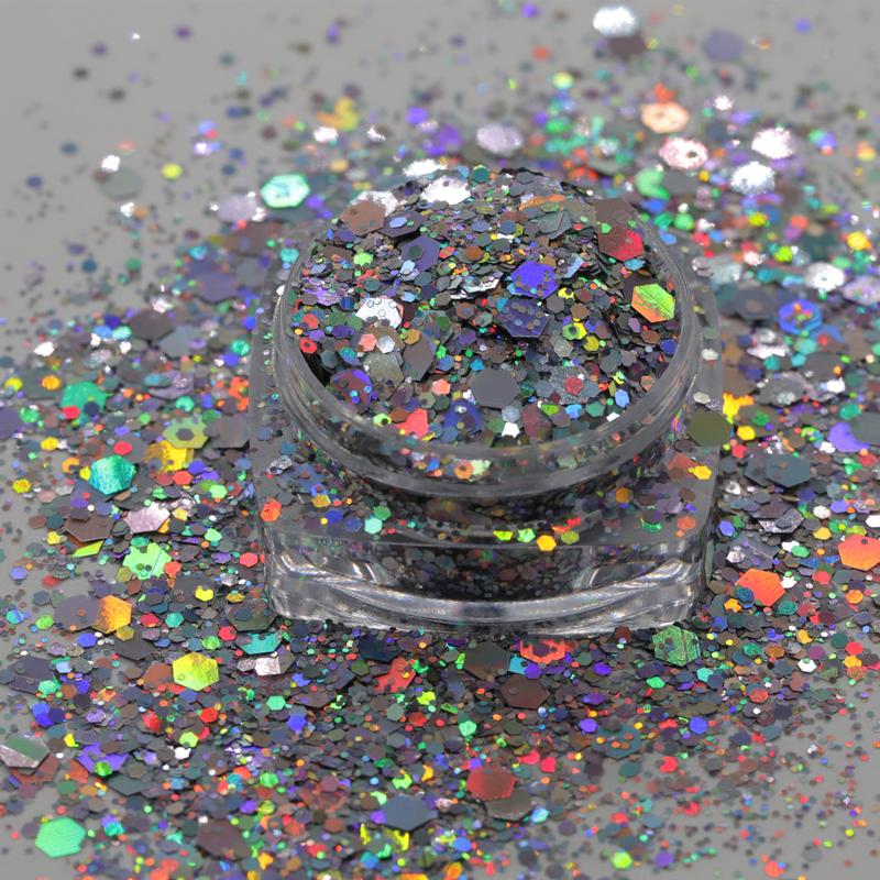 Holographic Cosmetic Christmas Decorations Chunky Glitter Nail Iridescent Flakes Sparkles Face Body Hair Nail Glitter Sequins