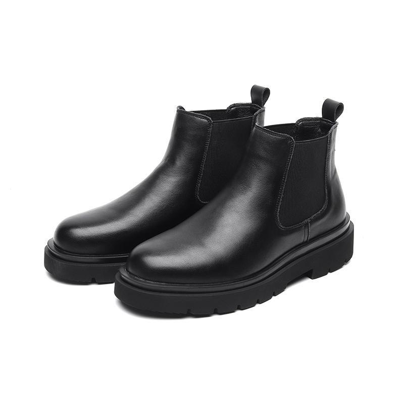 big size mens fashion chelsea boots black tide platform shoes cowboy original leather boot handsome autumn winter ankle botas