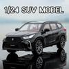 Sfylr8 Diecast 1:24 Toyota Crown Kluger Off-Road SUV Model Car Collection Simulation Sound & Light Vehicle Miniature Car Toys For Boys