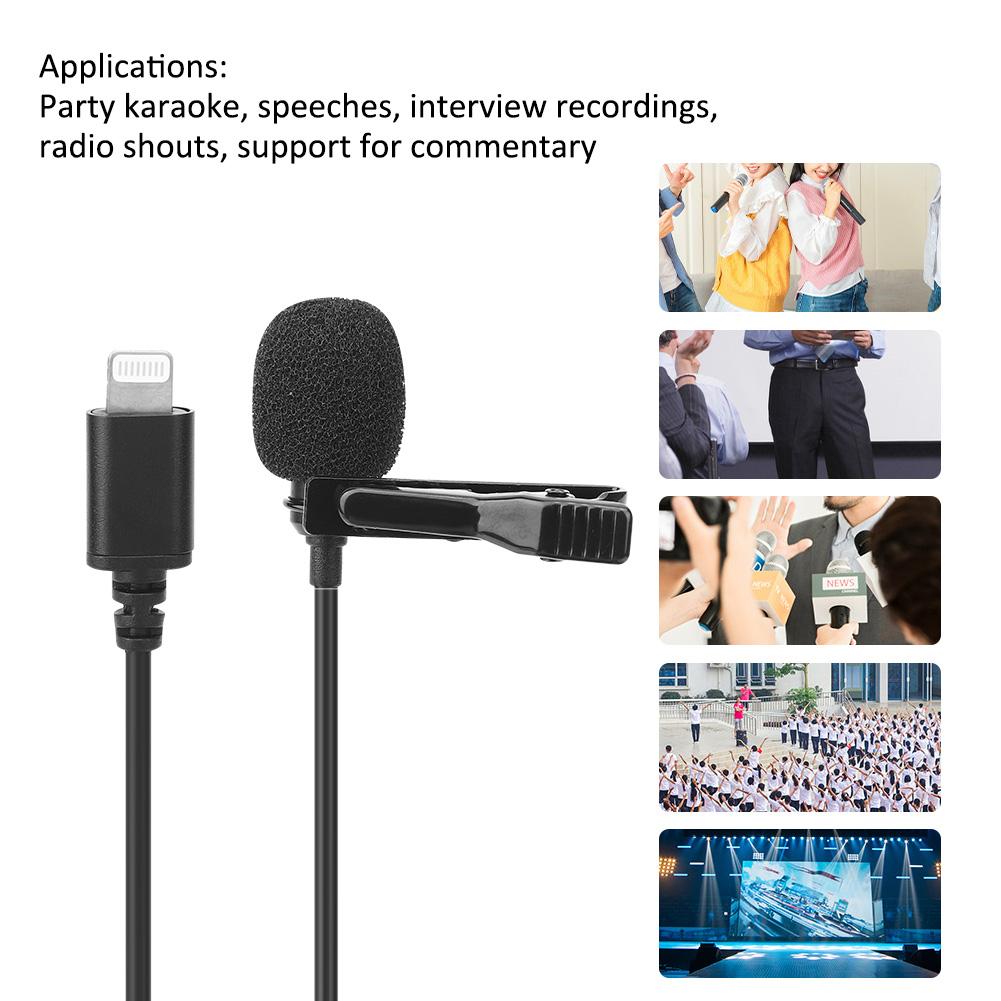 Clip On Collar Microphone Wired Microphone Suitable for iPhone Living Interview  High Quality