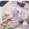 DIY Dollhouse Furniture Kits Wooden Modern Villa Lights Playset Creative Toy