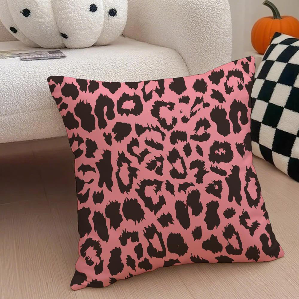 Trendy Fashion Art Leopard Print Texture Cushion Cover Throw Pillow Cover Hidden Button Durable Polyester Chair Cushion