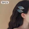5Pcs Elegant Gradient Imitation Leaf Hair Clip Realistic Embroidered Leaves Hairpin  Hair Accessories For Women Girls