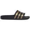 New Adidas Adilette Aqua Slides Core Black Gold Metallic EG1758