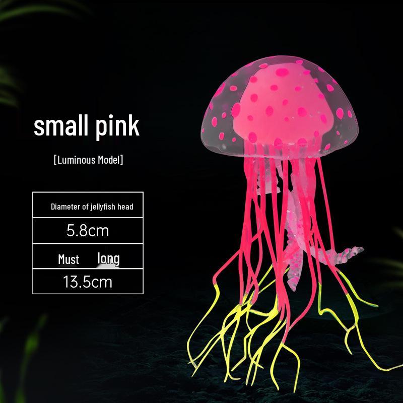 Simulated Luminous Jellyfish and Fluorescent Fish Aquarium Décor - Soft-bodied Silicone Ornaments