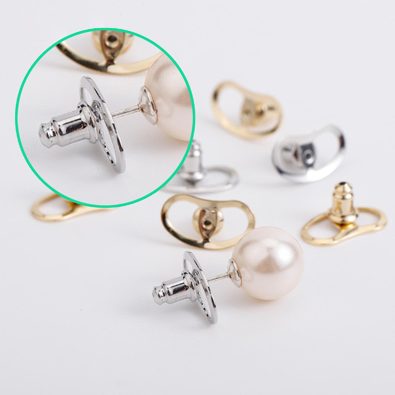 Lot De 10 Fermoirs De Boucles D’oreilles « Nez De Cochon » – Pour Boucles Lourdes, Confortables – En Métal, Or Et Argent