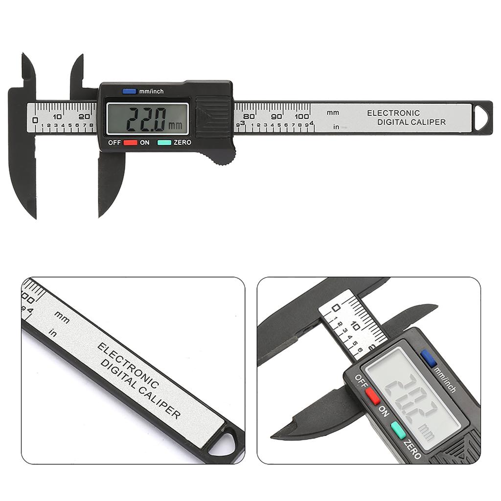Practical 100 mm Plastic Electronic Digital Caliper with Large LCD Screen  (Without Battery)