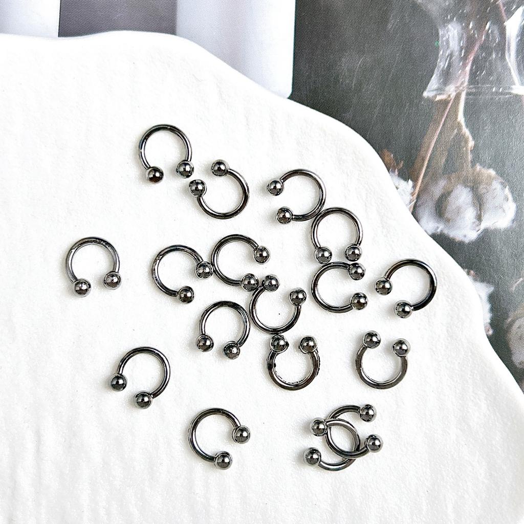 Legierung Gebogener Stab Augenbrauenstecker Außengewinde Doppelseitig Vergoldet Spitzkegel Punk Style Nagelkunst Zubehör DIY Nagel Süß Cool Dekoration DIY