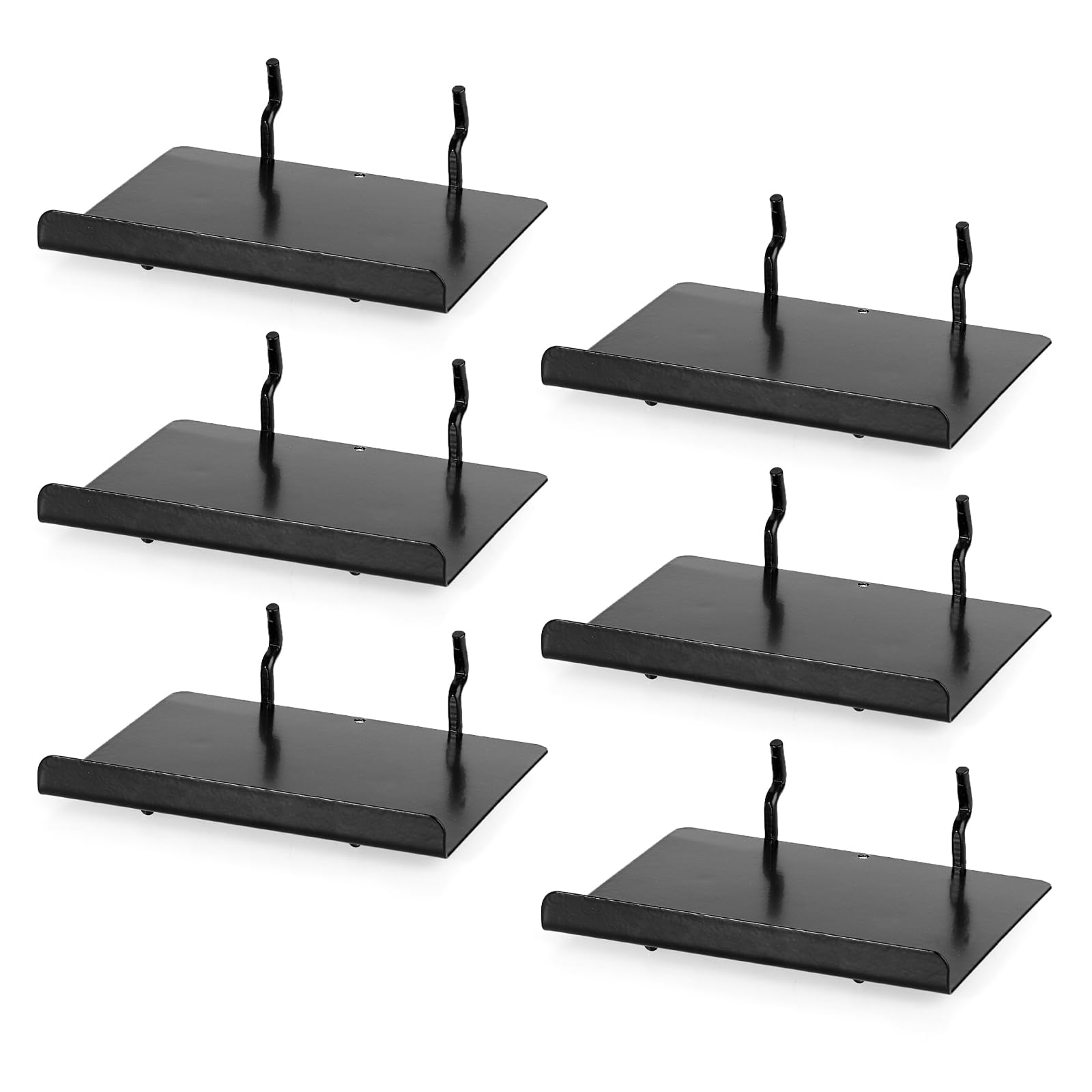 

Sumnacon 6-Piece Set Pegboard Tray, Easy Installation Mini Shelf for Pegboards, Black, Size S