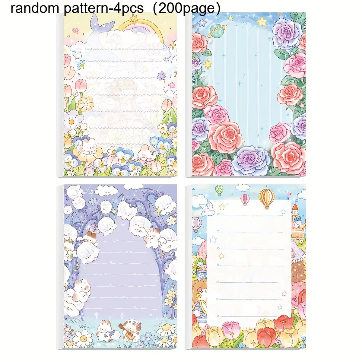 

4шт (200 страниц) Блокнот для заметок Dream Garden Плотная бумага Дом Офис и Школа Блокноты для сообщений Мини Милые Канцелярские принадлежности 2,95*4,33 дюйма
