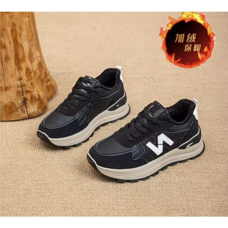 Damskie buty aksamitne jednolite ciepłe codzienne buty sportowe damskie zimowe nowe wszechstronne modne