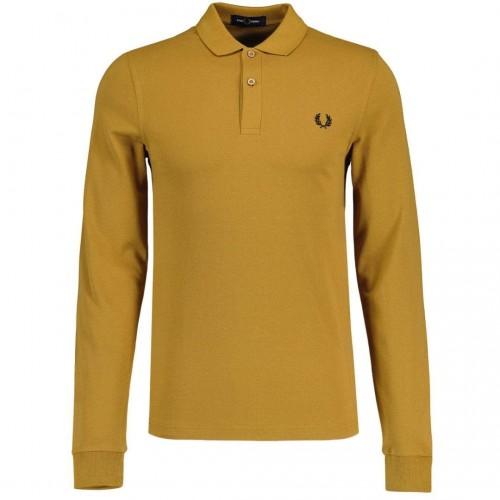 Fred Perry Mens Plain Long-Sleeved Polo Shirt