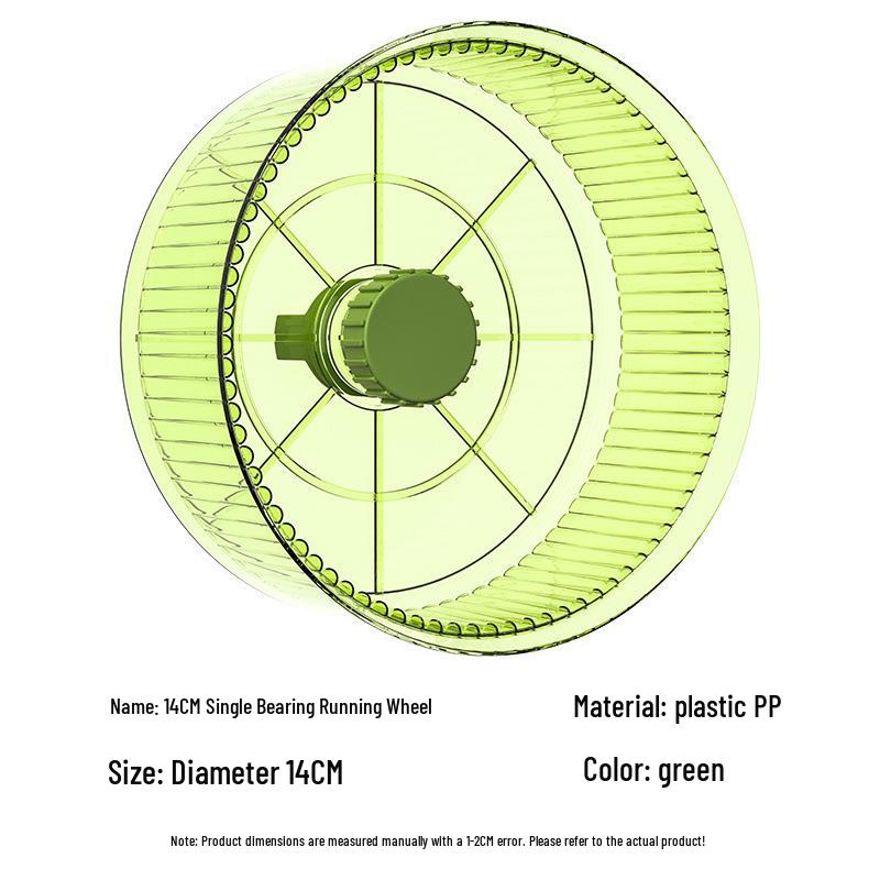 Extra Large Silent Hamster Running Wheel with Stand & Double Bearings - Includes Exercise Flywheel, One-Piece Design, Free Shipping