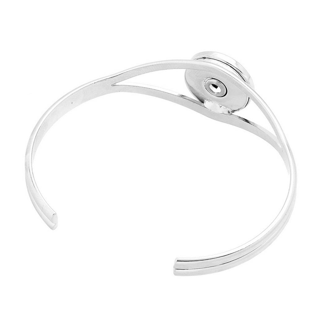 Bracciale Rigido con Charm in Lega Argentata con Bottone a Pressione Singolo si adatta a Noosa