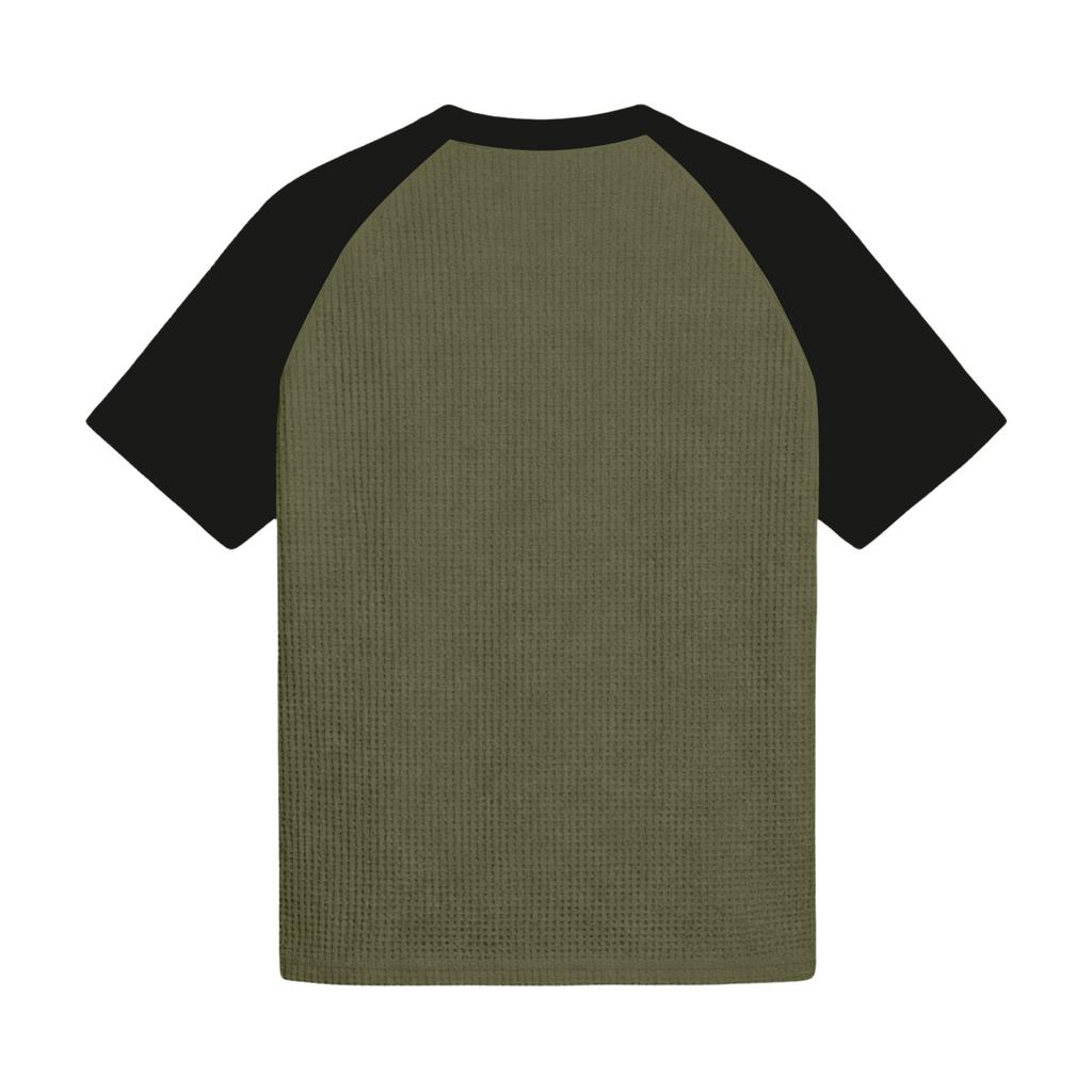 Men's Casual V-Neck Raglan Short-Sleeve Top