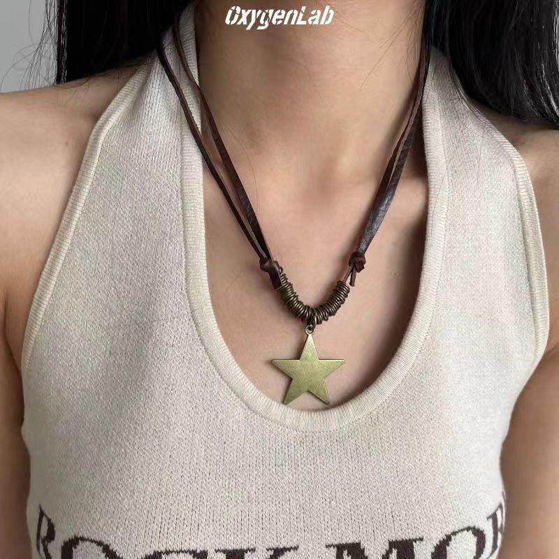 European and American cross-border y2k babes butterfly leather collar punk rock choker collarbone chain necklace foreign trade jewelry