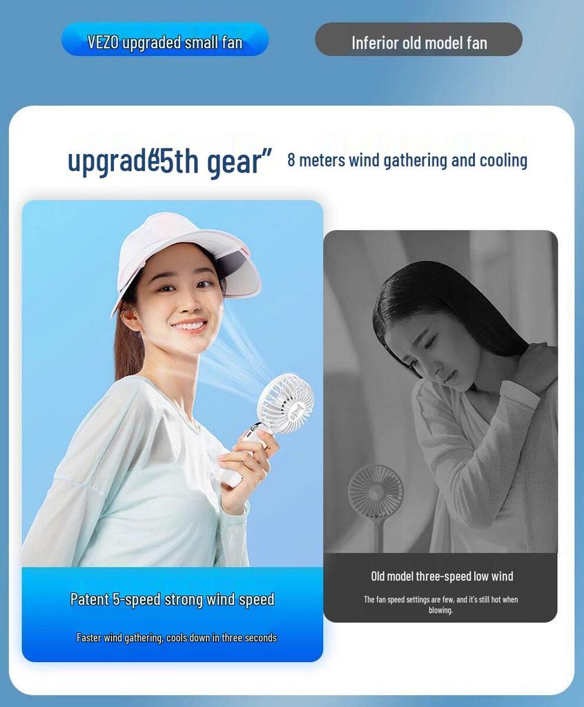 2026 Model Handheld Mini Fan: Rechargeable, Ultra-Quiet, Portable Desk Accessory