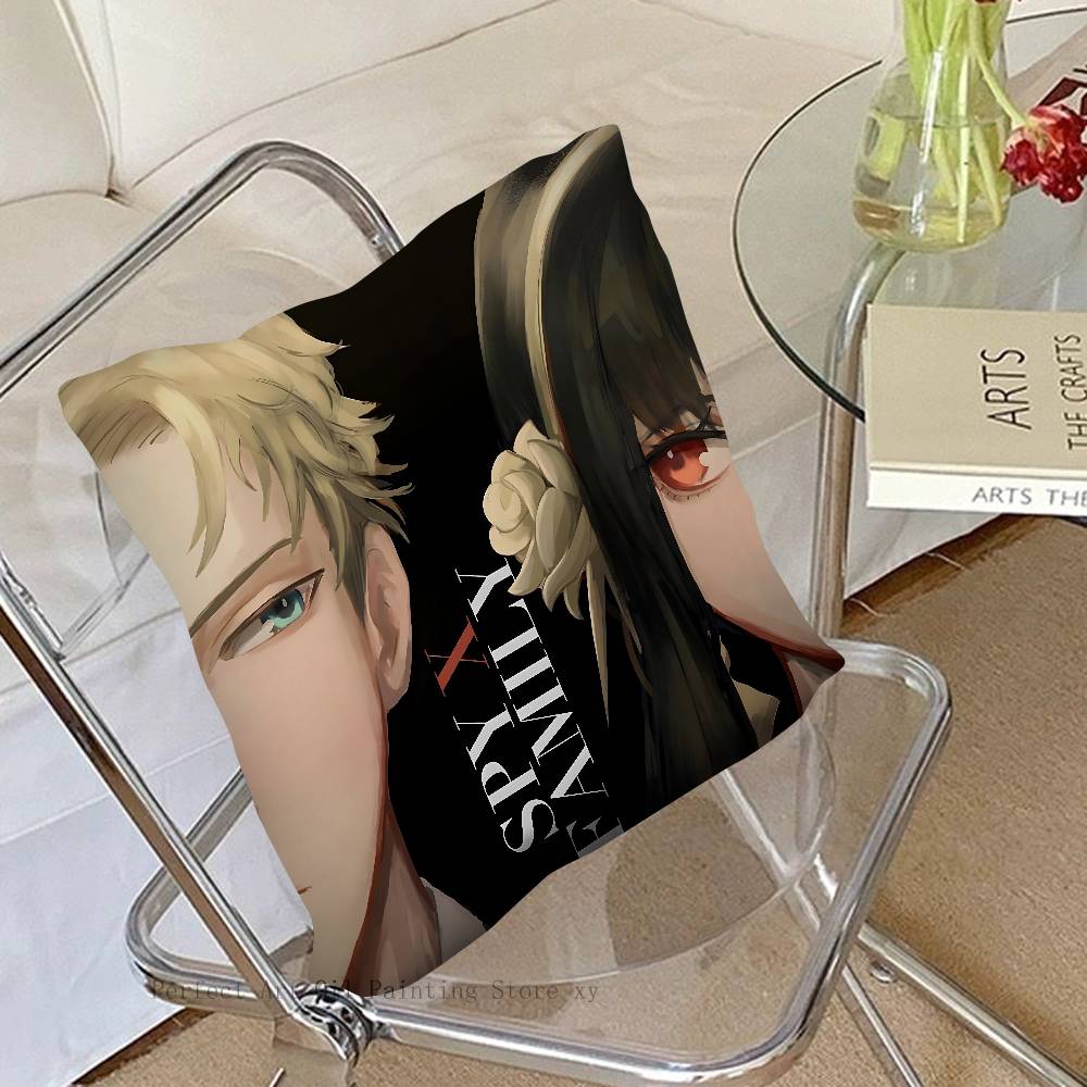 Anime S-SpyXFamilyes Pillow Case Square Pillow Bedroom Sofa Leisure Comfort Cushion Car Living Room Home Decoration