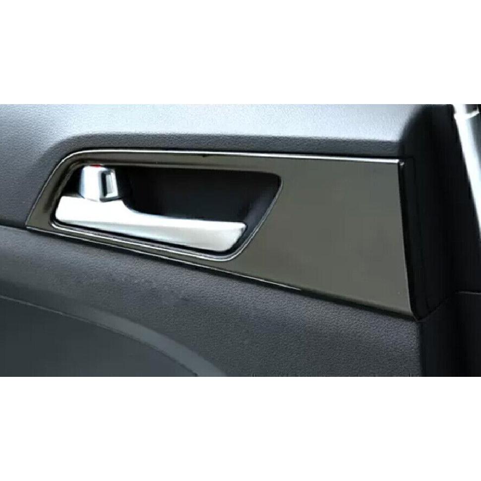 For Hyundai Tucson 2016-2021 Black Titanium Inner Door Handle Lock Frame Trim