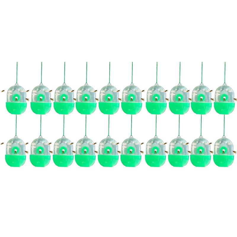 20pcs Reusable Fly Wasp Insect Traps with Rope Outdoor Hanging Fly Killer Asian Hornet Catcher Orchard Insect Trap Pest Control
