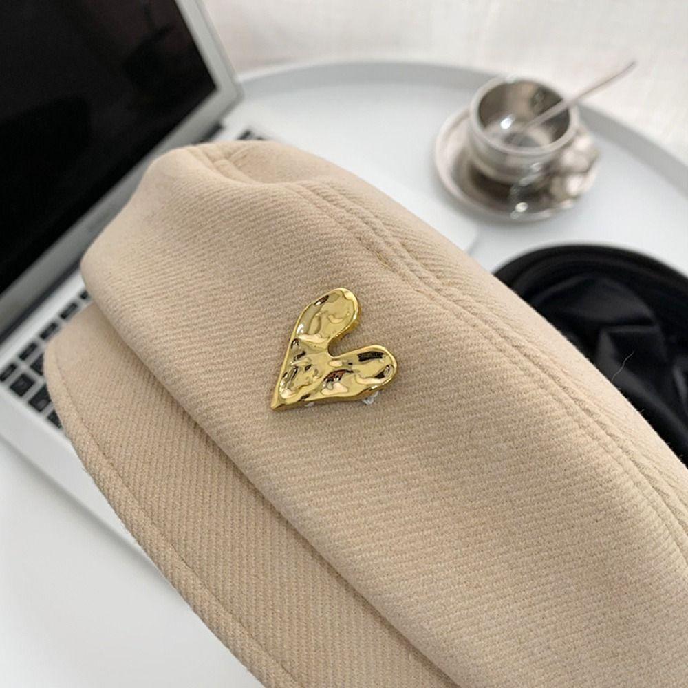 Atmungsaktive Vintage Herz Baskenmützen Einfarbig Liebe Malermütze Lässige Damen Strickmütze