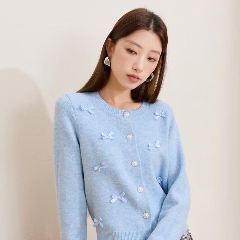 

Кардиган трикотажный Sancai больших размеров с круглым вырезом и бантом 2XL