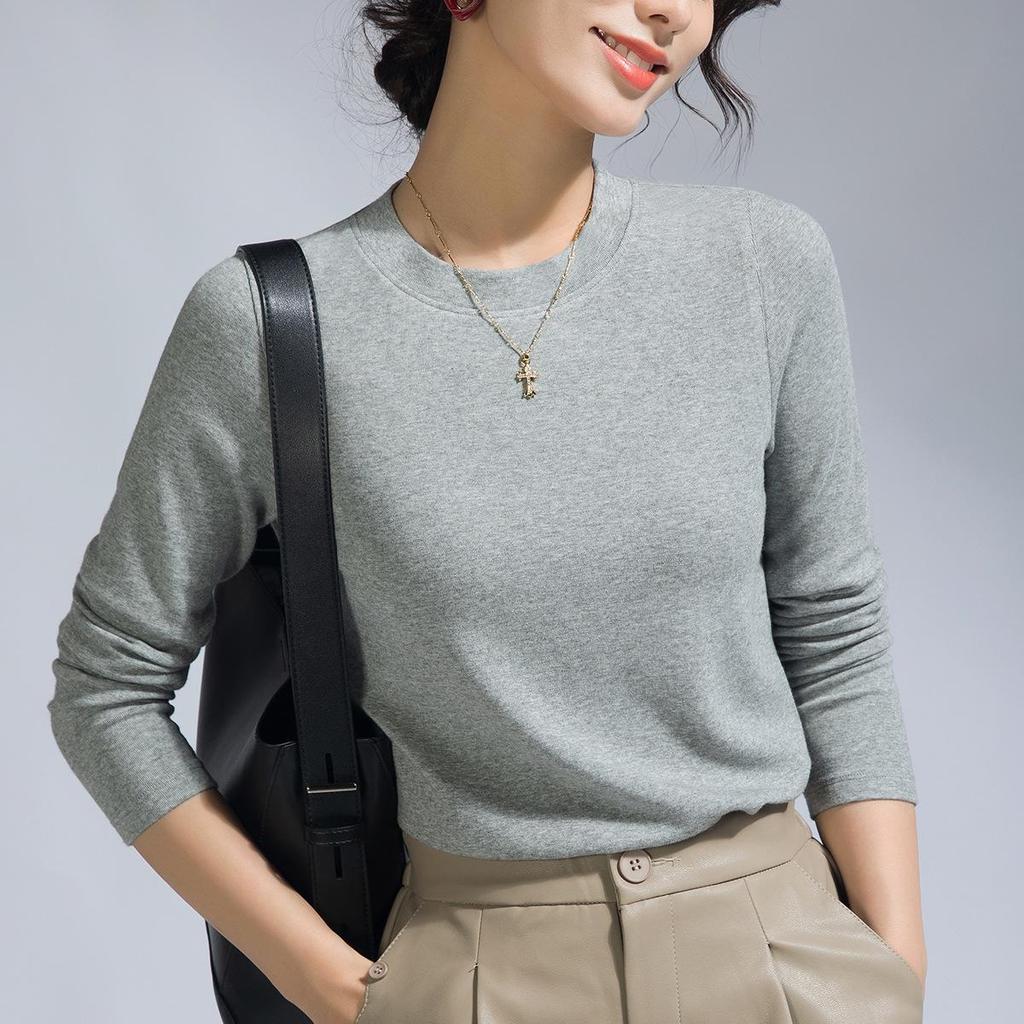Women's Merino Wool Summer Base Layer: Black Long Sleeve Round Neck Slim Fit T-shirt (2025 Collection)