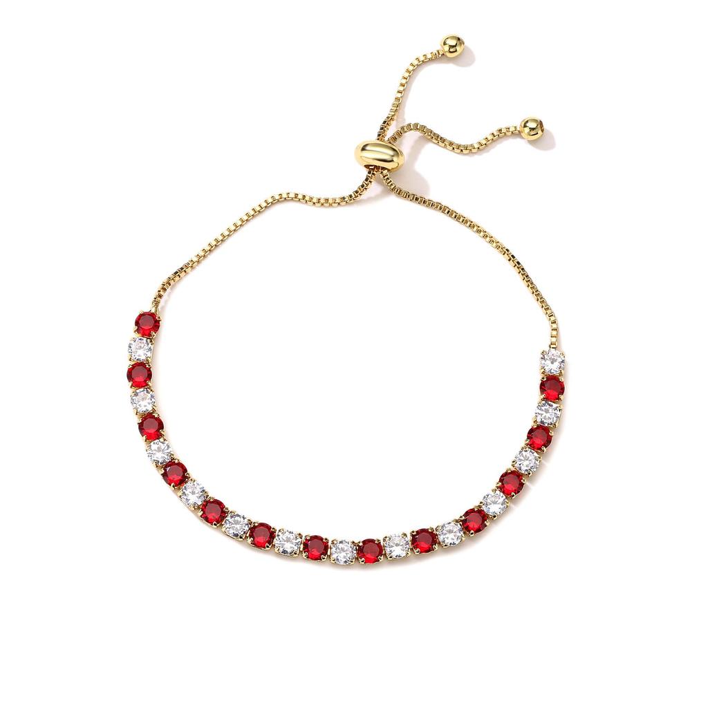 Elegant Women’s Colored Zircon Gold-Plated Tennis Bracelet