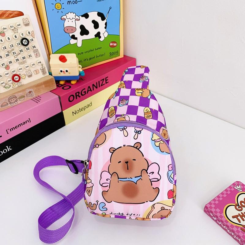 

Kawaii Capybara Crossbody Bag Cute Doll Chest Bag Multifunctional Storage For Kids Portable Gift For Girls Boys