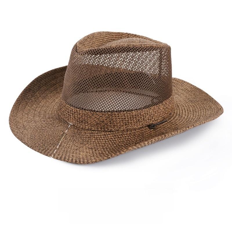 Casual Summer Sun Hat For Men With Wide Brim And Breathable Straw Material For Outdoor Fishing And Sun Protection