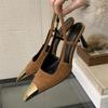 Scarpe a Punta Primavera Donna Sexy Tacchi Bassi Scarpe Mules da Banchetto Taglia:35 40
