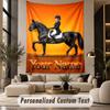 Horse (5) Theme Custom Tapestry Personalized Custom Name Text Wall Hanging Tapestry Home Decor Background Cloth